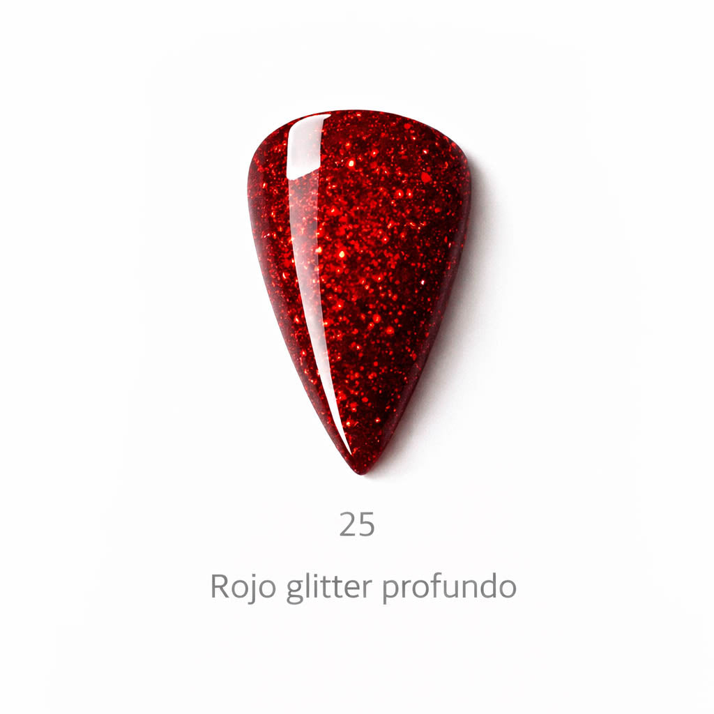 Red Collection Color 25 - Rojo Glitter Coral